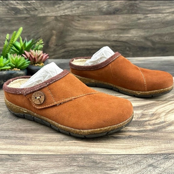 NIB Earth Origins Ezra 8 39 Acorn Brown Slip On Clogs Suede - Picture 4 of 11